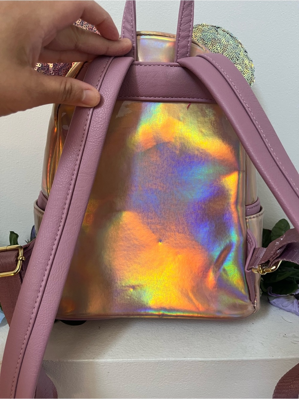Loungefly Iridescent Sequin Mini Backpack - Picture 5 of 9